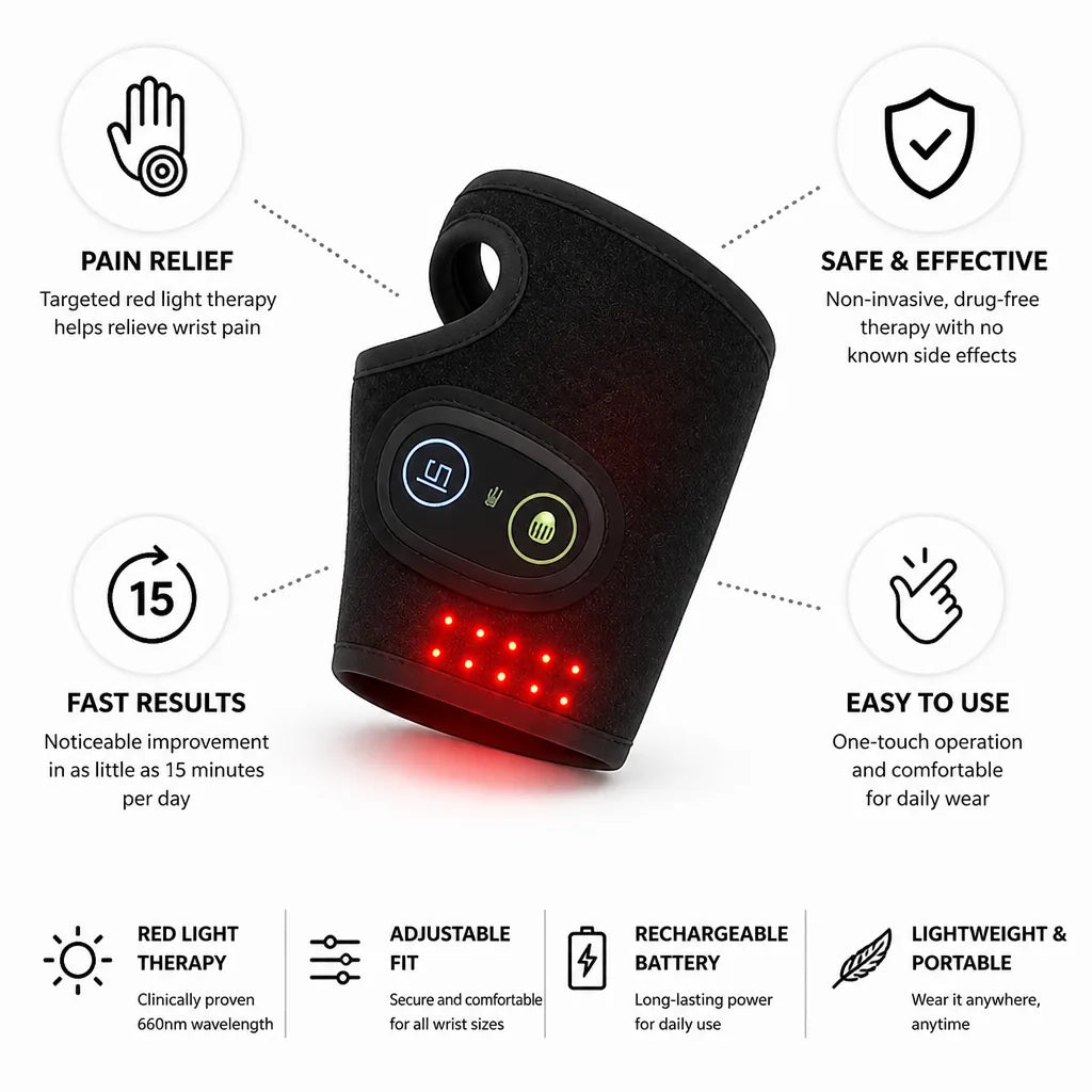 Wrist Light Therapy Band Red Light Pain Relief