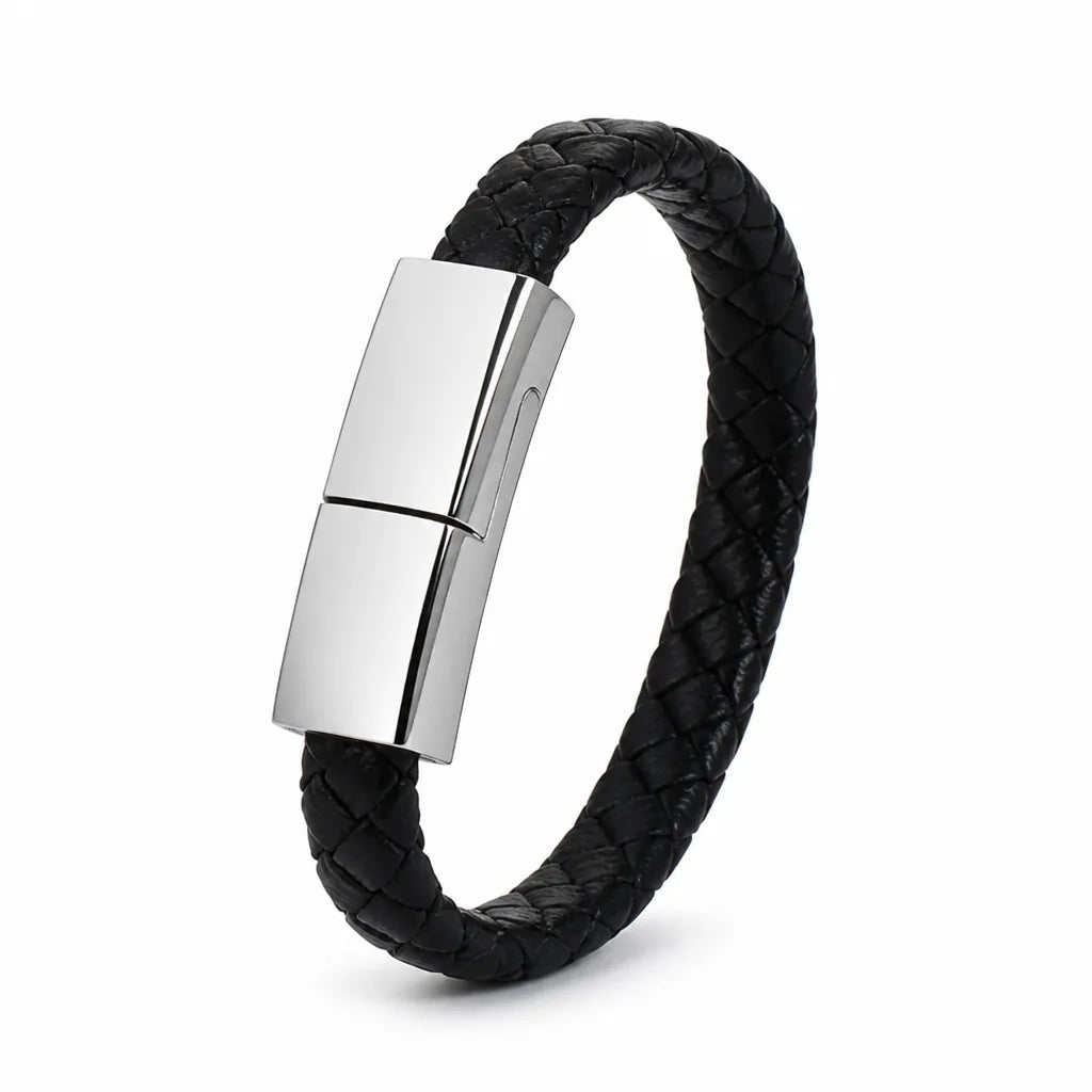 Wristband Charger Lightning & USB-C Woven Leather