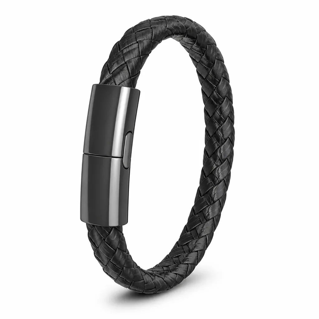 Wristband Charger Lightning & USB-C Woven Leather