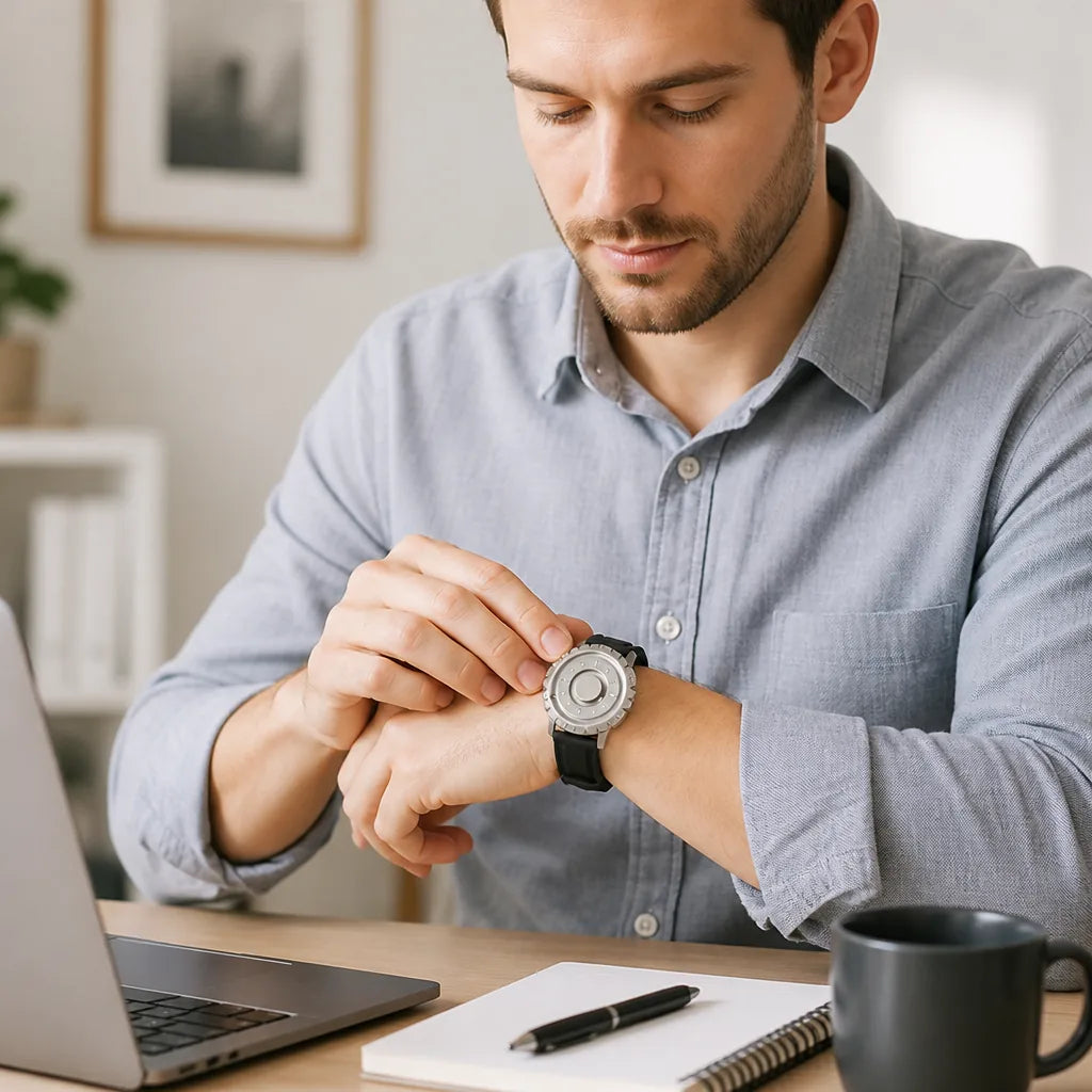 Wristwatch Tactile Magnetic Ball Dial