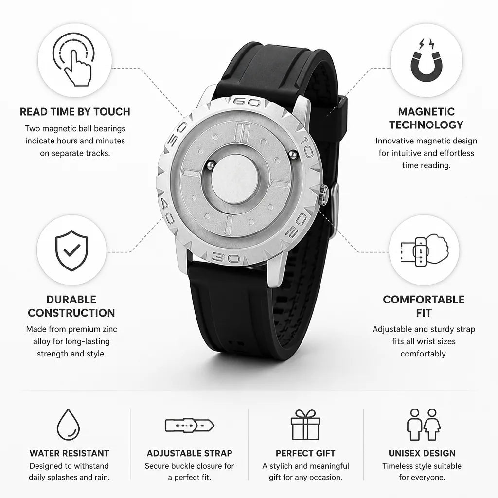 Wristwatch Tactile Magnetic Ball Dial