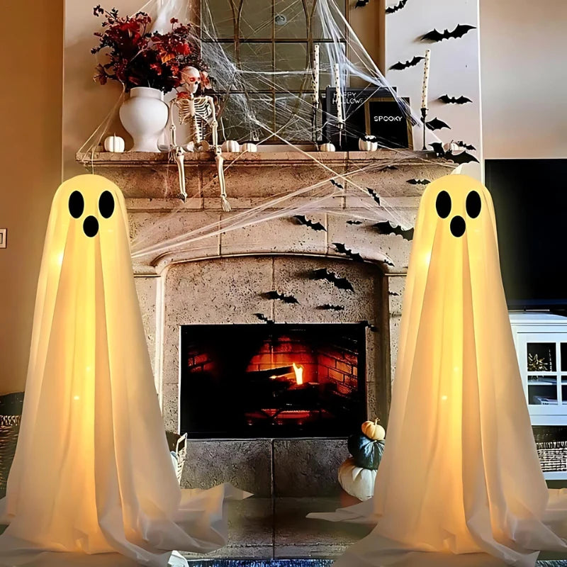 Yard Ghost Figure 78 Inch Battery-Powered LED Weather-Resistant