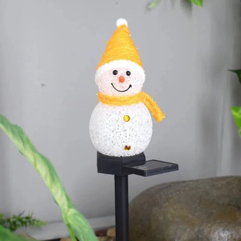 Yard Light Snowman Design Plug-In Four Colors