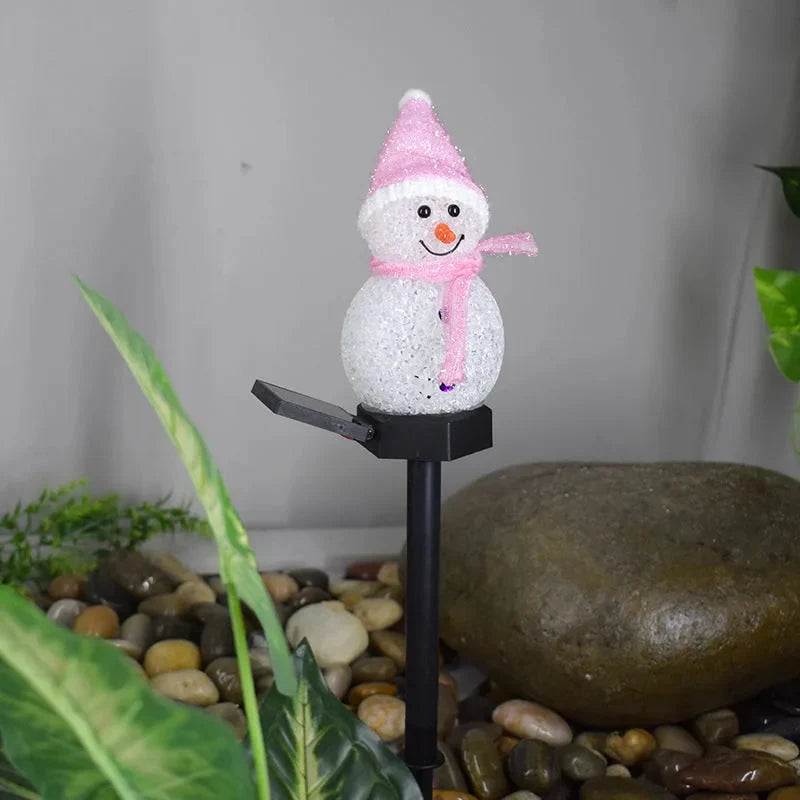 Yard Light Snowman Design Plug-In Four Colors