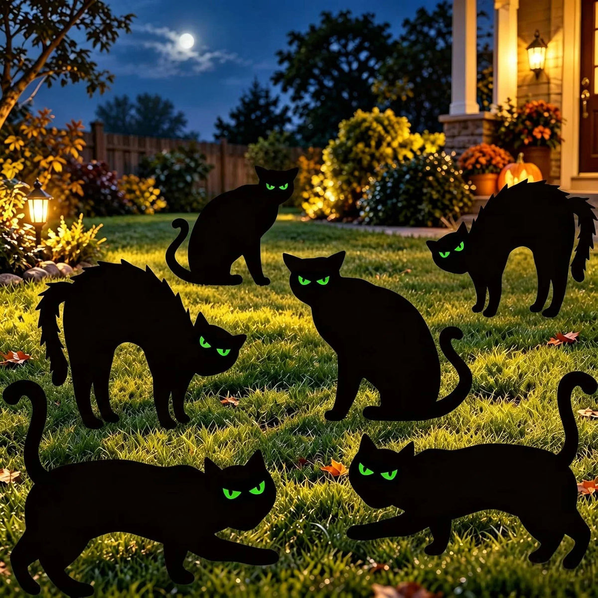 Yard Signs Glow-In-The-Dark Eyes Weather-Resistant Set of 6