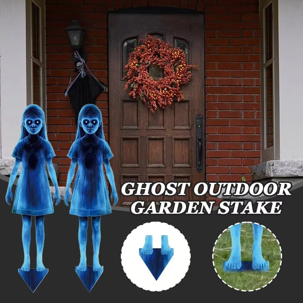 Yard Stakes Lighted Ghost Weather-Resistant Iron