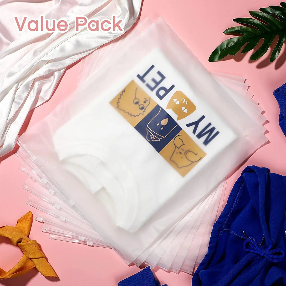 Zip Storage Bags Frosted Translucent Slide Zip Closure