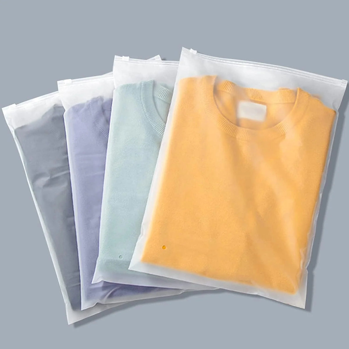 Zip Storage Bags Frosted Translucent Slide Zip Closure