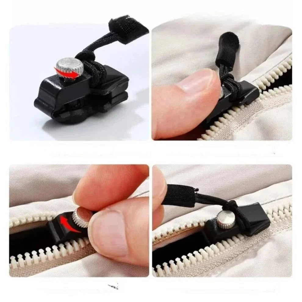 Zipper Repair Kit Clip-On No-Sew Set of 6