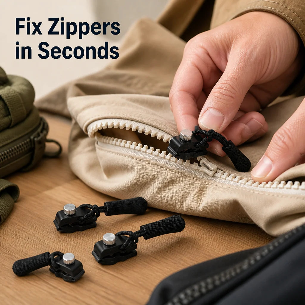 Zipper Repair Kit Tool-Free 15-Piece Assorted Sizes
