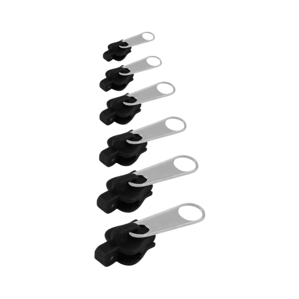 Zipper Slider Repair Set Aluminum Clip-On Set of 6