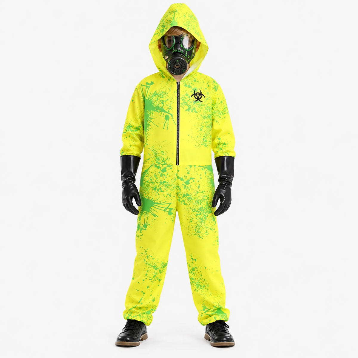 Zombie Costume Set Biohazard Jumpsuit Mask & Gloves