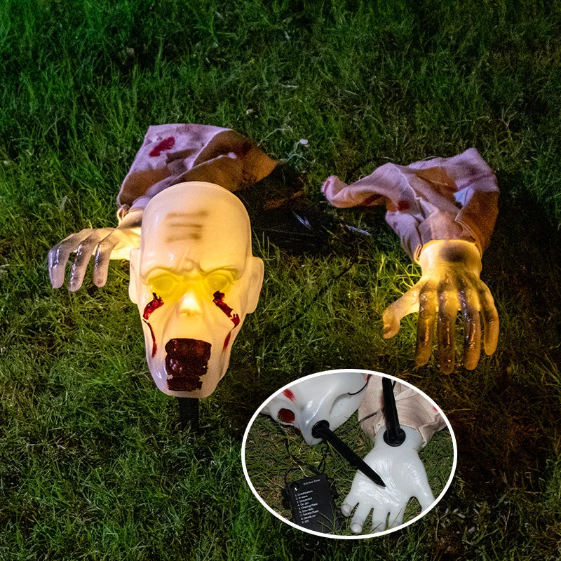 Zombie Prop Motion-Activated Glowing Eyes Weather-Resistant