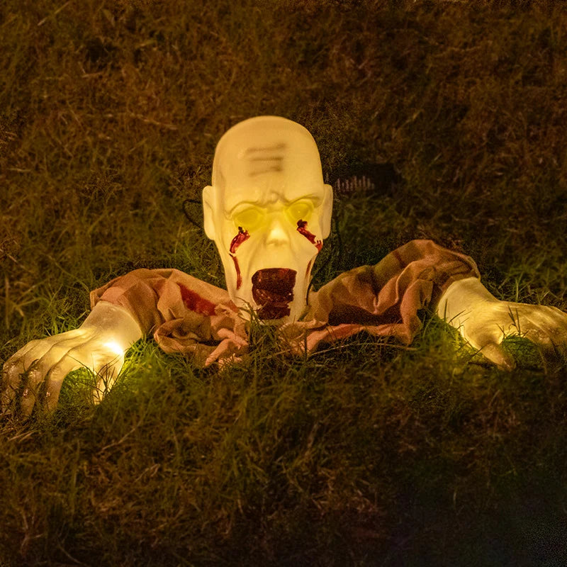 Zombie Prop Motion-Activated Glowing Eyes Weather-Resistant