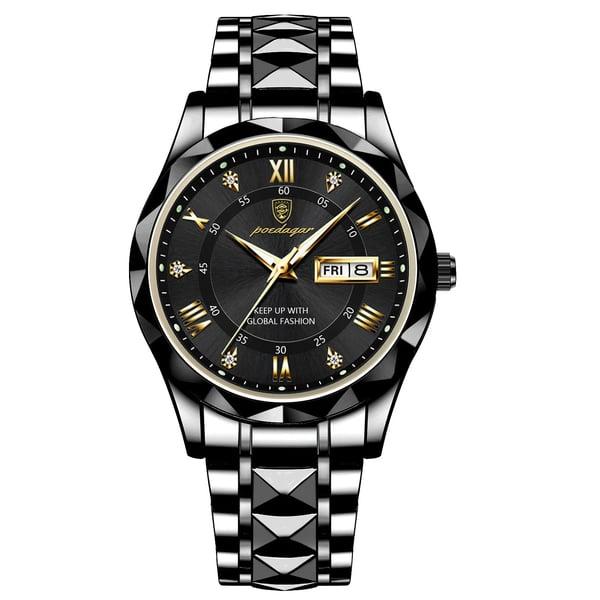 Sophisticated Men's Timepiece with Stainless Steel and Glow Features