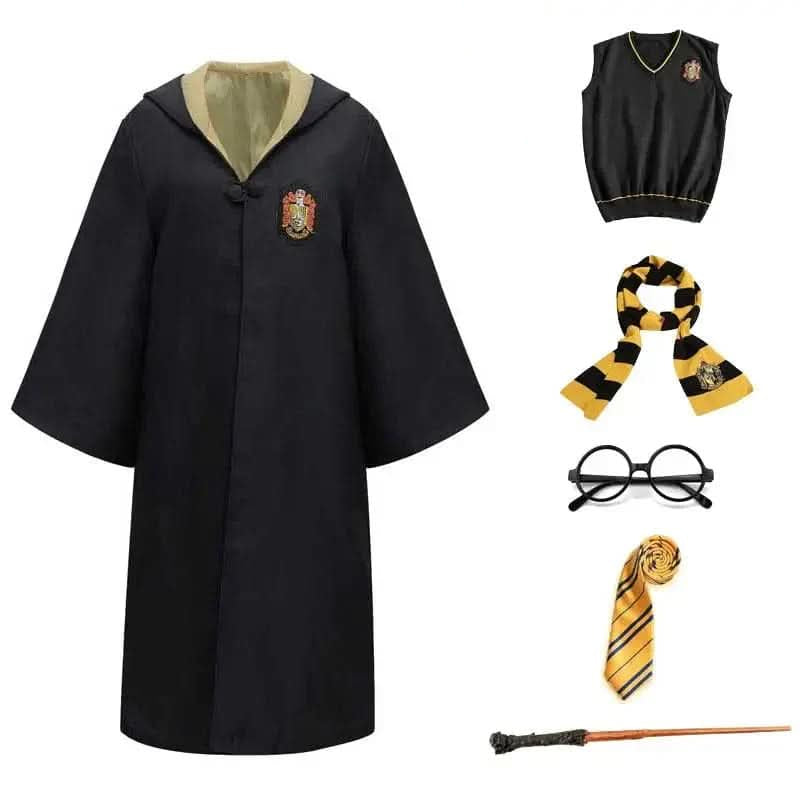 Enchanting Wizard Costume Ensemble with Robe, Wand & More