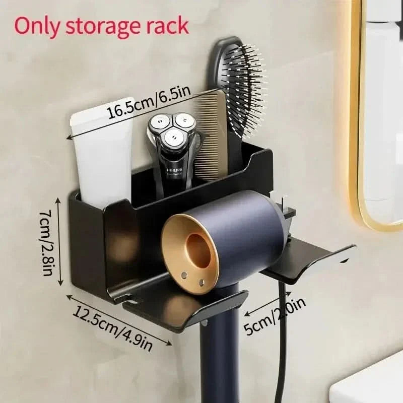 Compact Wall-Mounted Holder for Neat Hair Dryer Organization