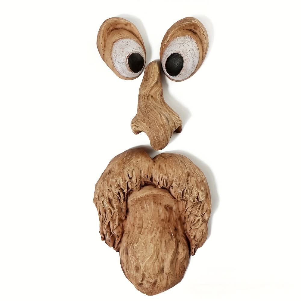Playful Tree Face Outdoor Ornament for Whimsical Charm