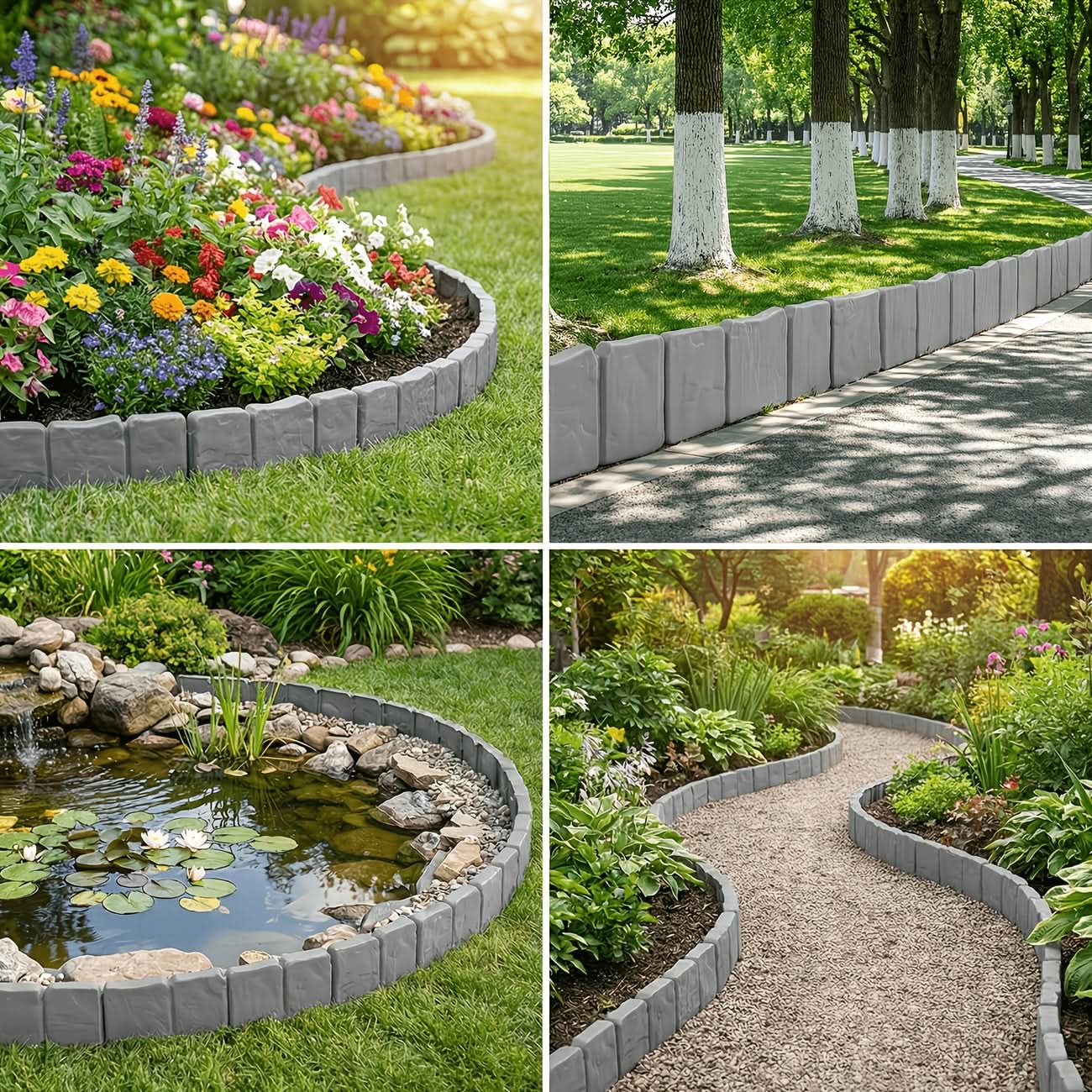 Decorative Garden Edging Stones for Neat Lawn Borders
