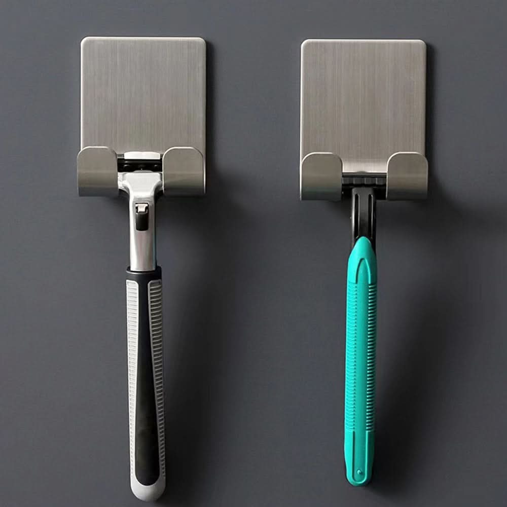 Punch-Free Razor Holder in Space Aluminum for Neat Bathroom Storage