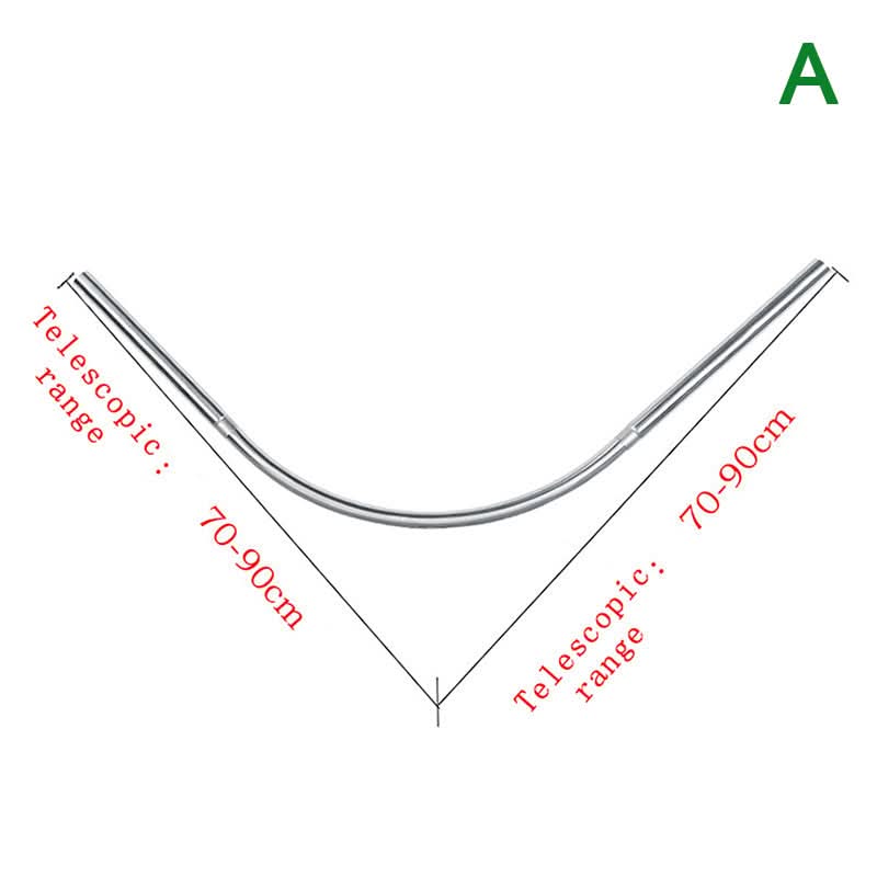 Extendable L-Shaped Shower Curtain Rod with Punch-Free Stainless Steel Installation for Contemporary Bathrooms
