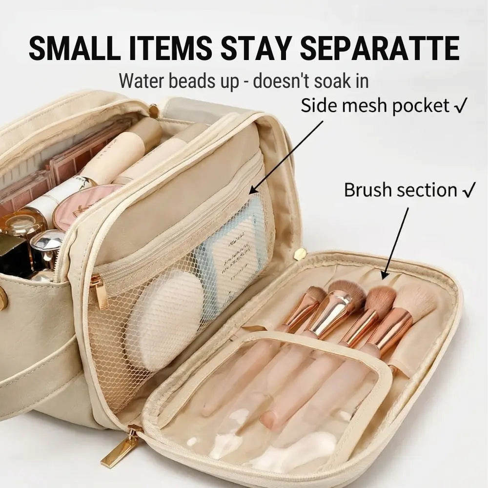 Compact Makeup Organizer – Brush Guard, Holds 25+ Items