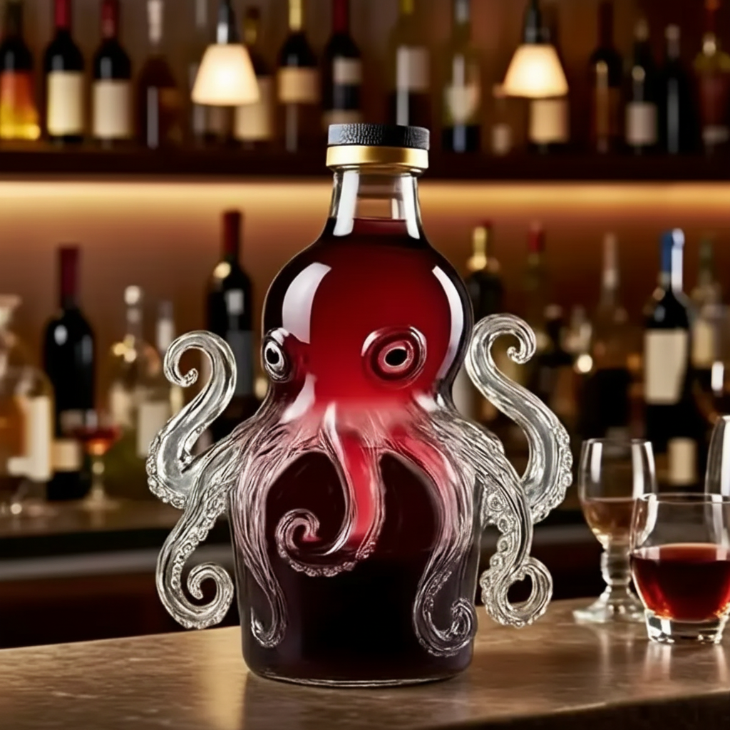Nautical-Themed Glass Decanter for Wine and Spirits