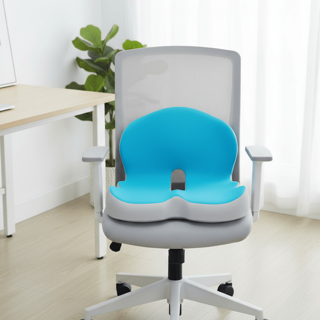 Ergonomic Memory Foam Pillow with Coccyx Cutout for Posture Support