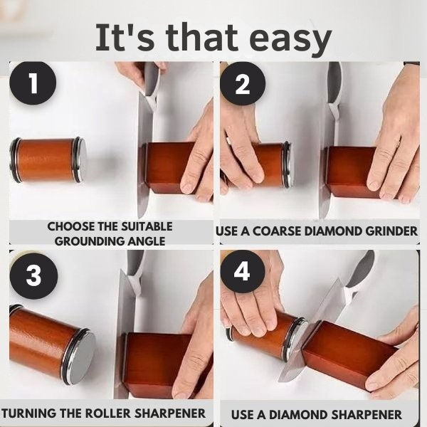 Knife Sharpener | Rolling Design for Quick and Accurate Sharpening