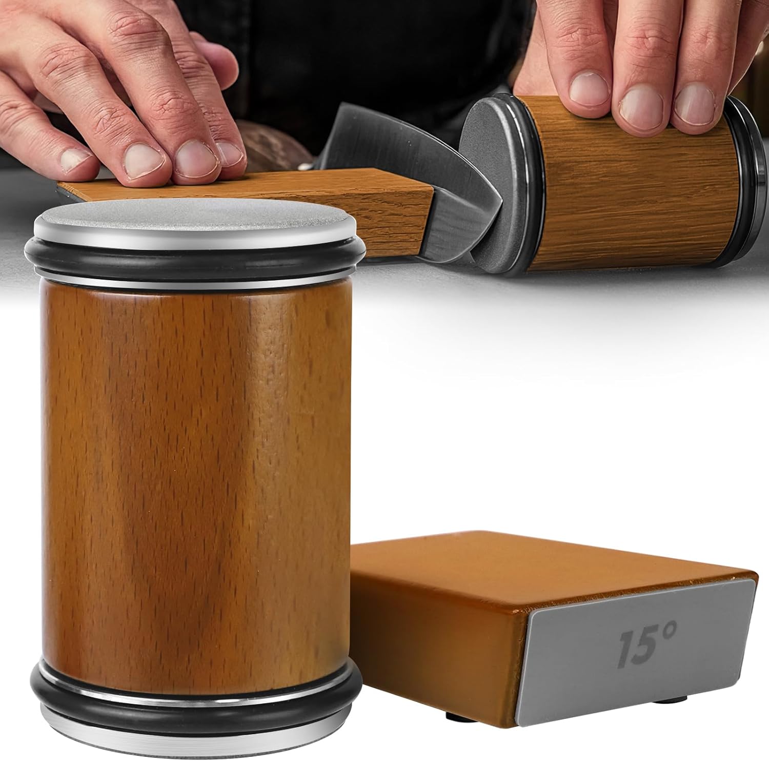 Knife Sharpener | Rolling Design for Quick and Accurate Sharpening