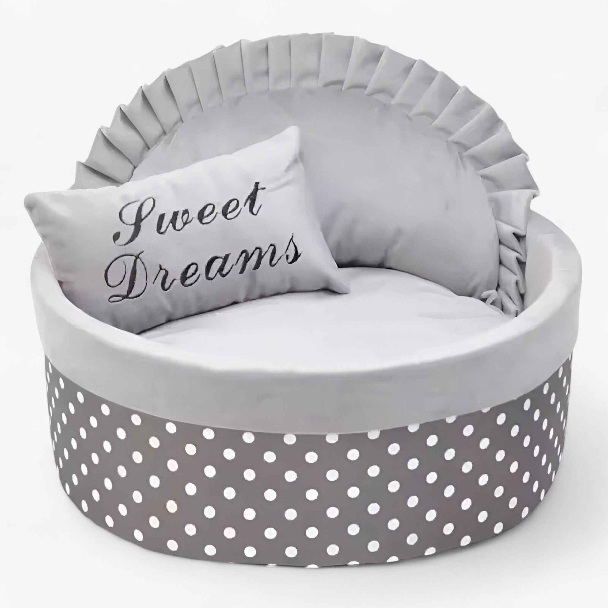 Polka Dot Pet Bed for Small Dogs and Cats – Comfortable Design