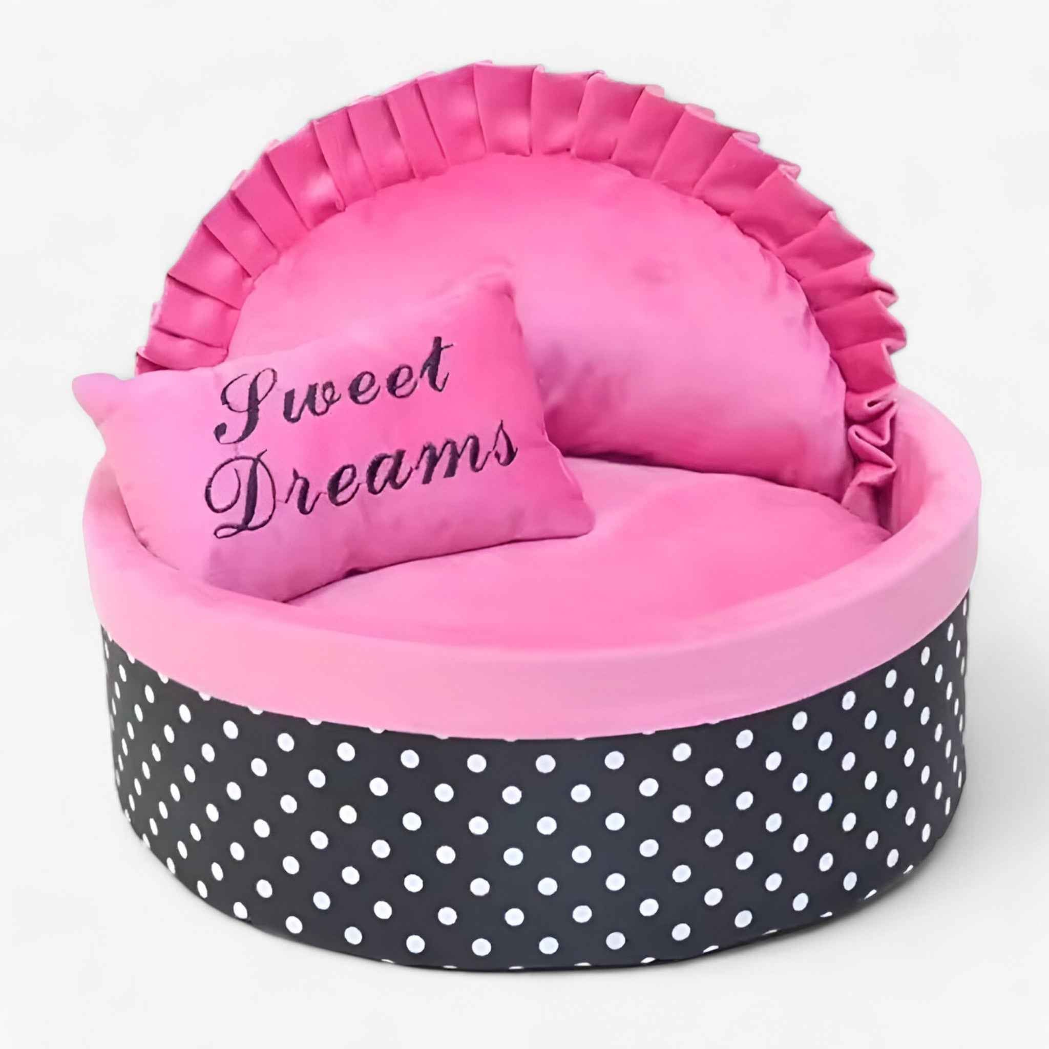 Polka Dot Pet Bed for Small Dogs and Cats – Comfortable Design