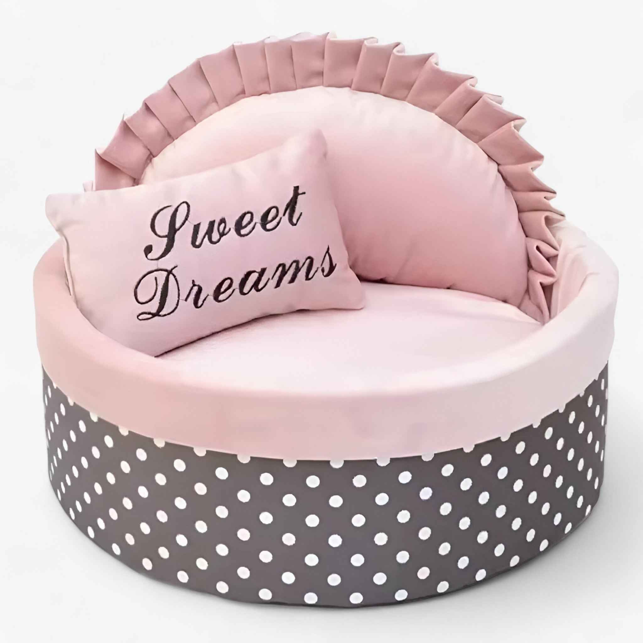 Polka Dot Pet Bed for Small Dogs and Cats – Comfortable Design