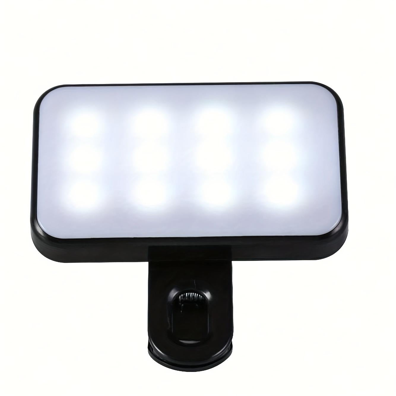 Compact Rechargeable Clip-On Light for Perfect Selfies