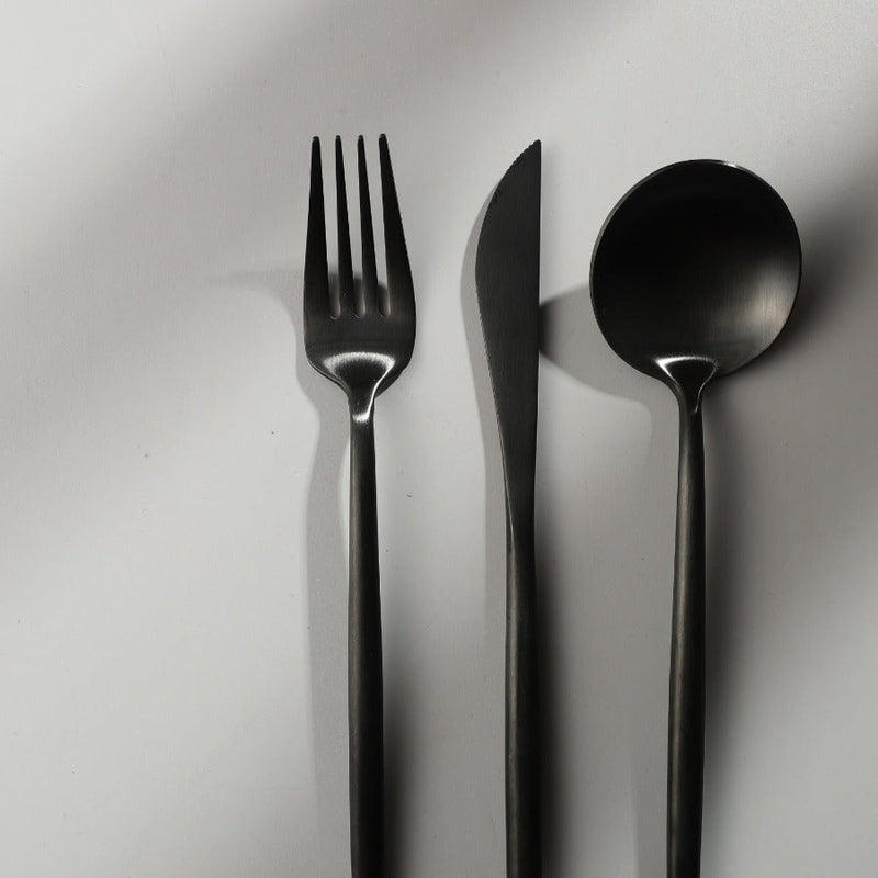 Minimalist Stainless Steel Cutlery Set 18/10 with Titanium Coating