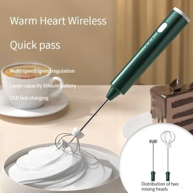 USB Rechargeable Mini Hand Mixer – 3 Speed Settings, Battery-Free