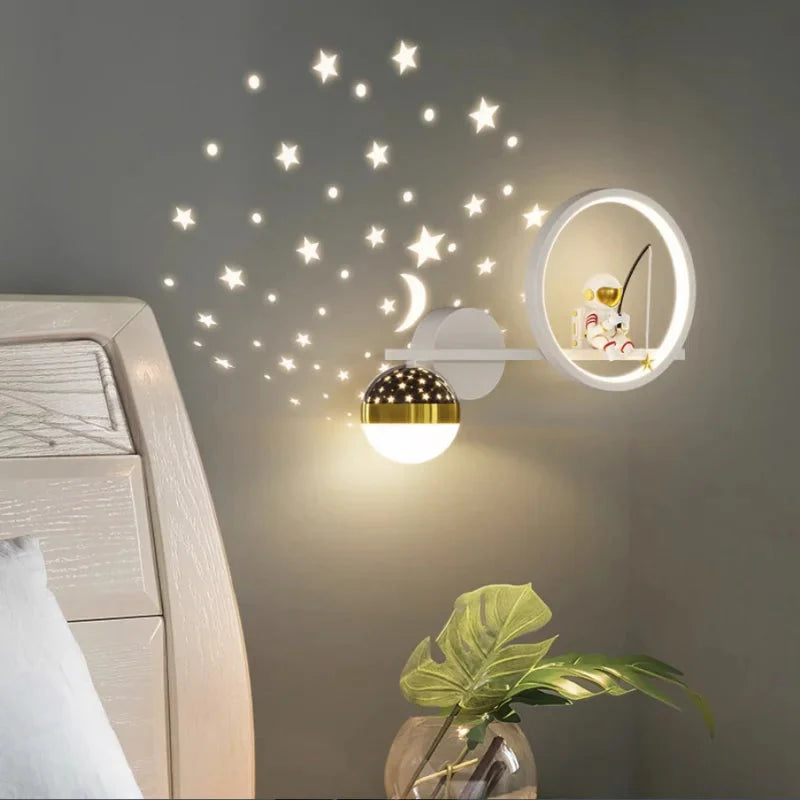 Starry Sky Projecting LED Wall Lamp for Kids' Bedroom