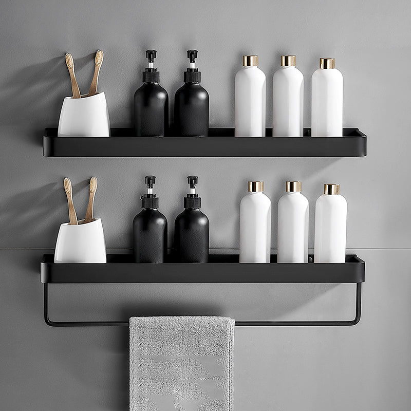 Sleek Matte Black Wall Shelf for Organized Bathrooms
