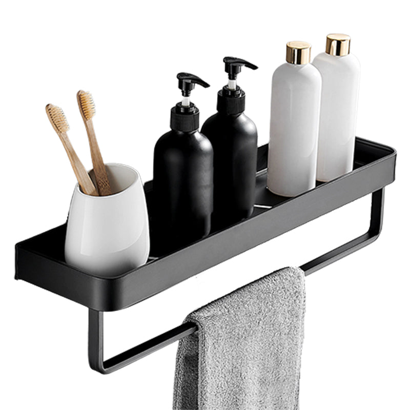 Sleek Matte Black Wall Shelf for Organized Bathrooms
