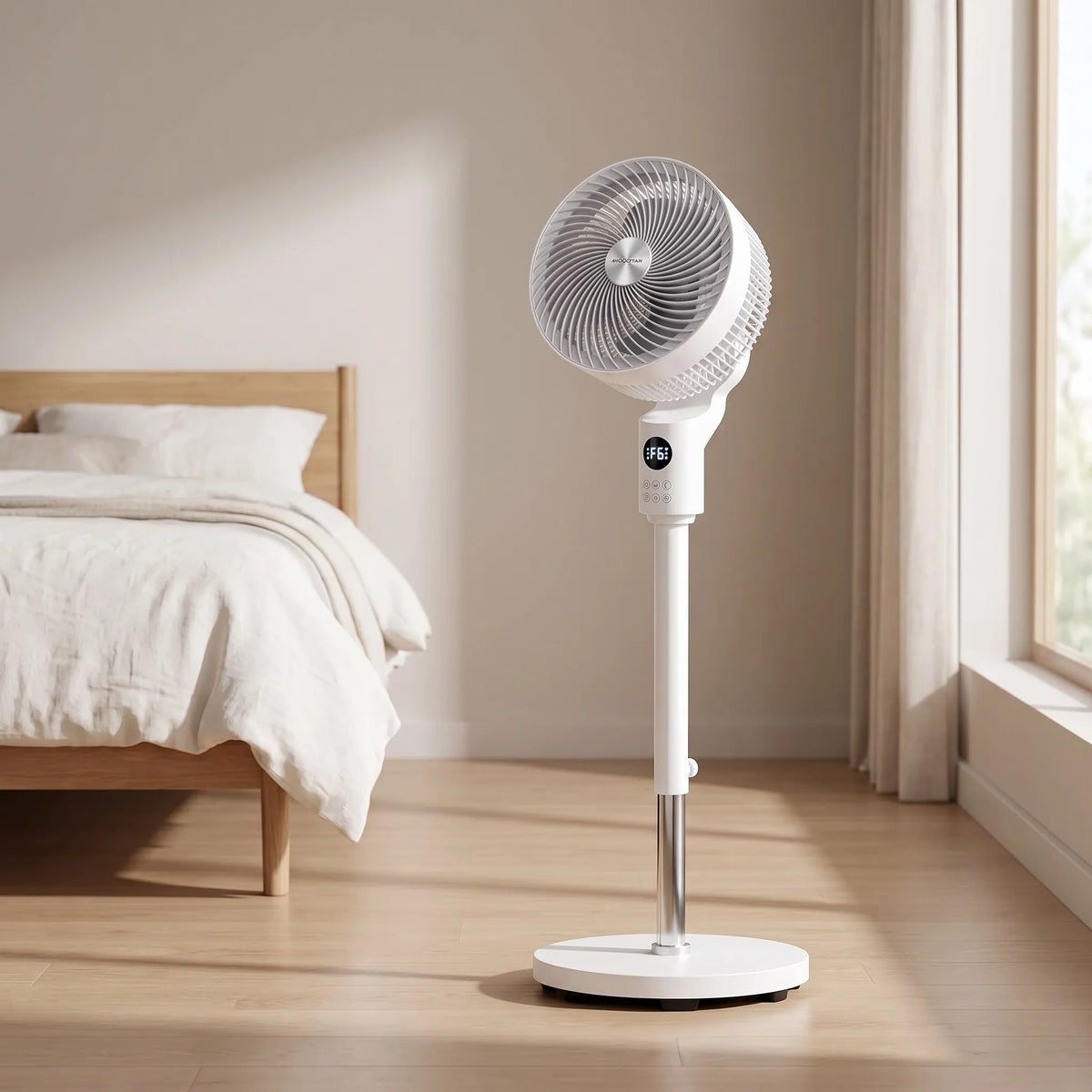 3D Standing Fan with Remote Control – Adjustable Height and Timer, Quiet Operation