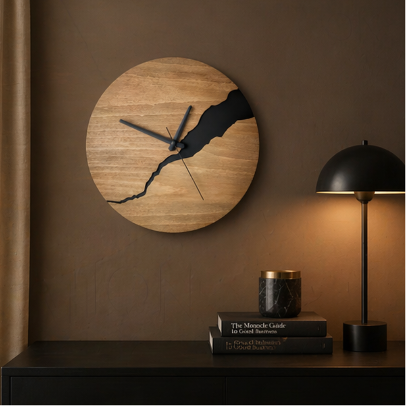 Nature-Inspired Wooden Wall Clock with Quartz Precision