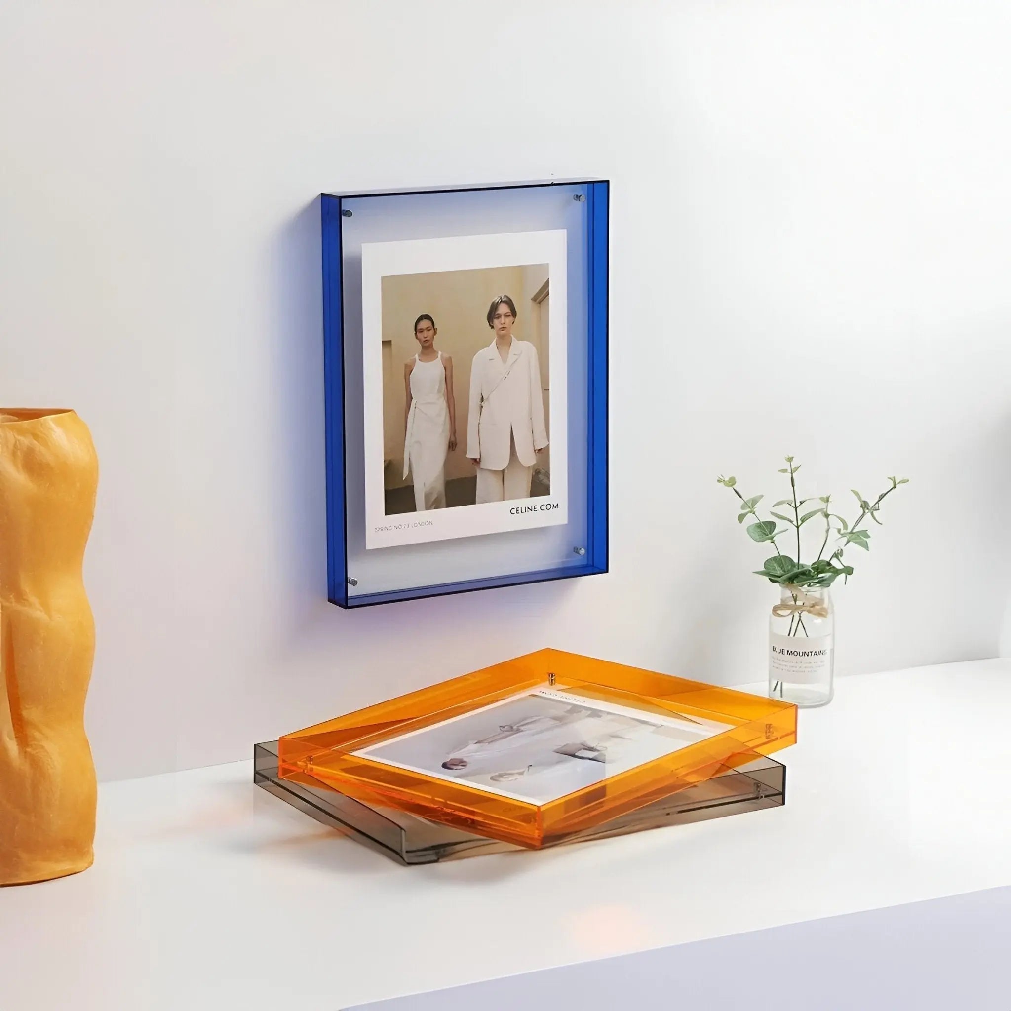 Colored Edge Acrylic Frame – Wall/Table Display, 5 Sizes, 10 Colors