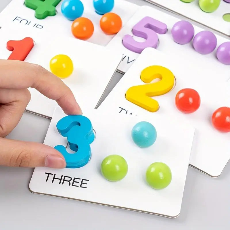 Montessori Math Learning Set with Wooden Counting Beads