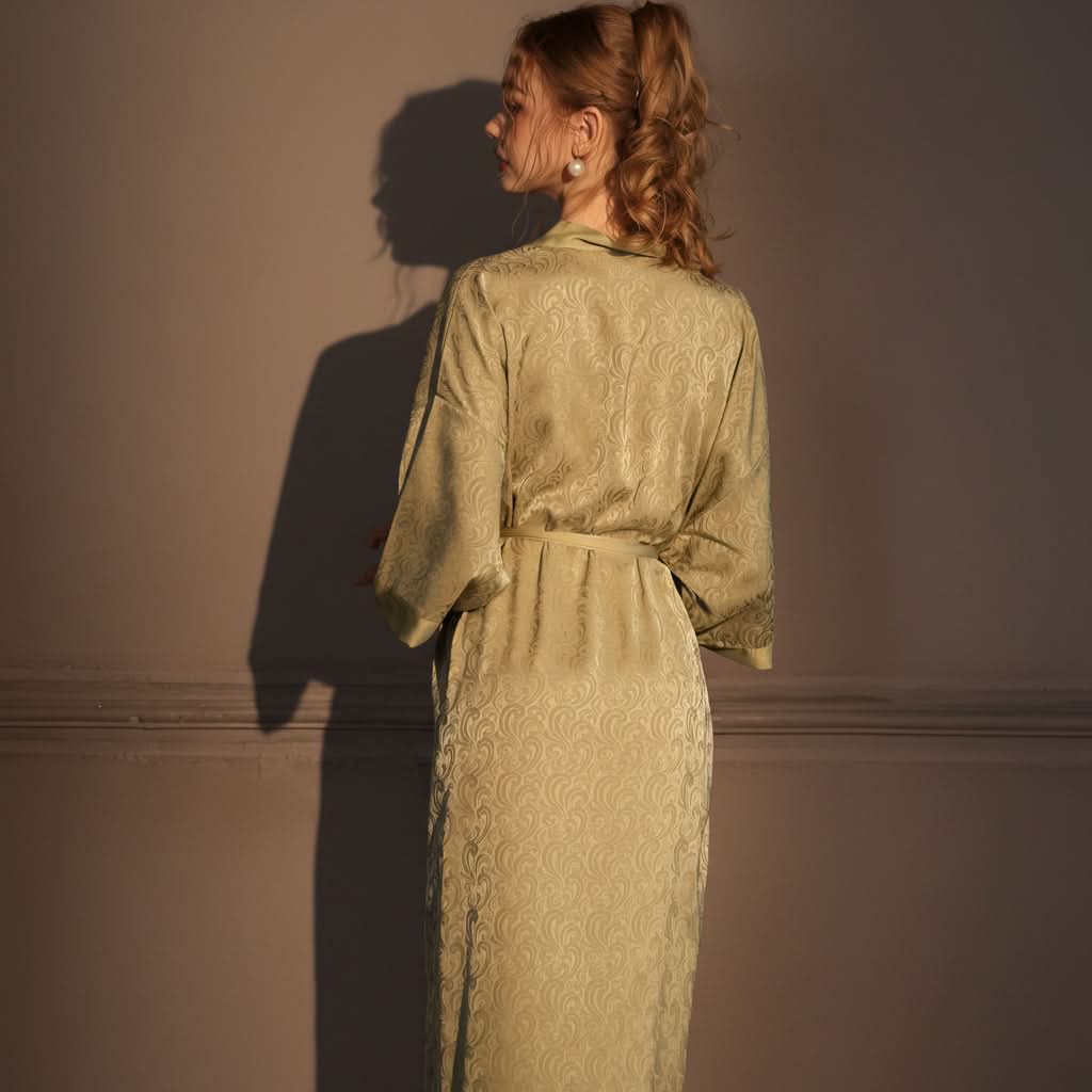 Satin Robe for Women - Elegant Long Nightwear in Moonlit Dream