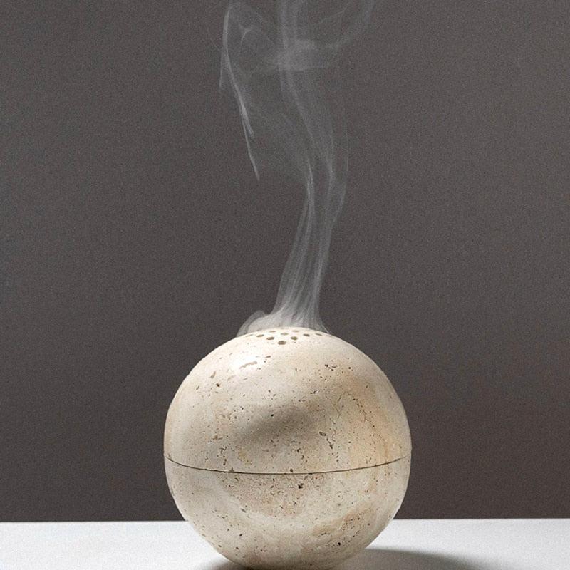 Elegant Natural Stone Incense Holder with 9 Holes