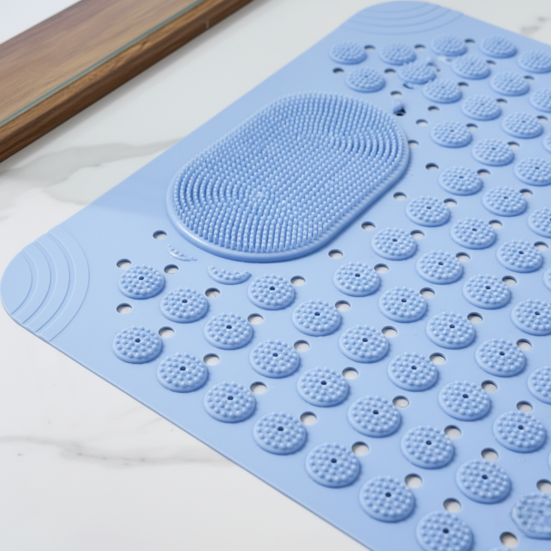 Shower Mat with Suction Cups for Safe Non-Slip Foot Massage