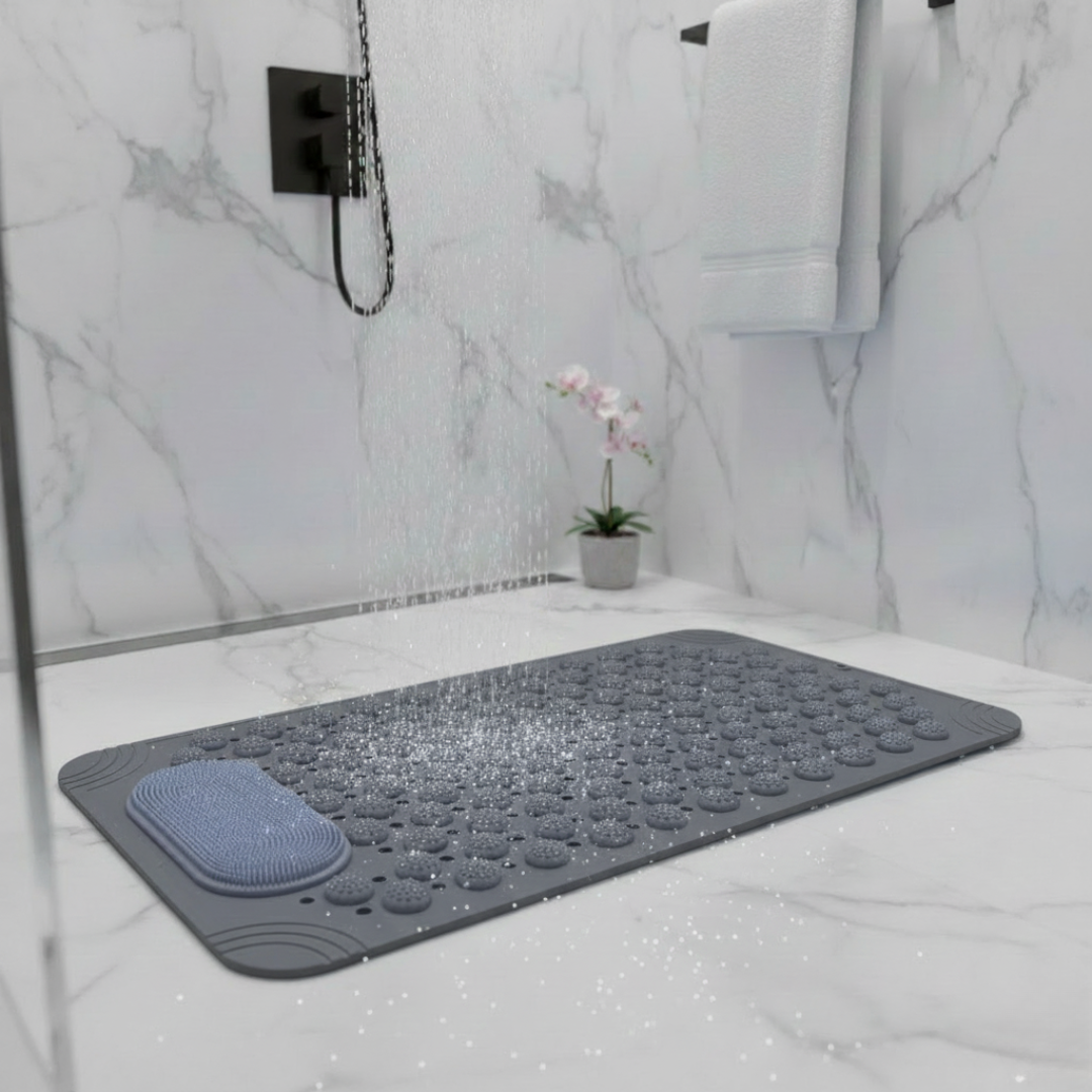 Shower Mat with Suction Cups for Safe Non-Slip Foot Massage