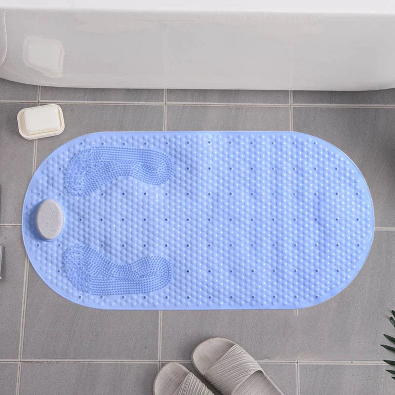 SafeGrip Bath Mat with Foot Exfoliator - 16 x 32 Anti-Slip Design