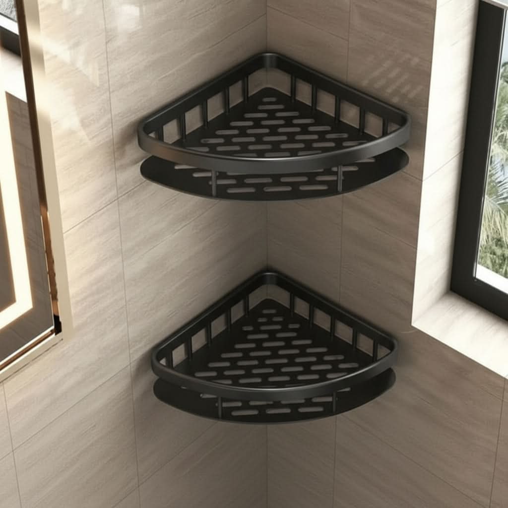 Adhesive Shower Organizer Shelf for Easy Bathroom Storage