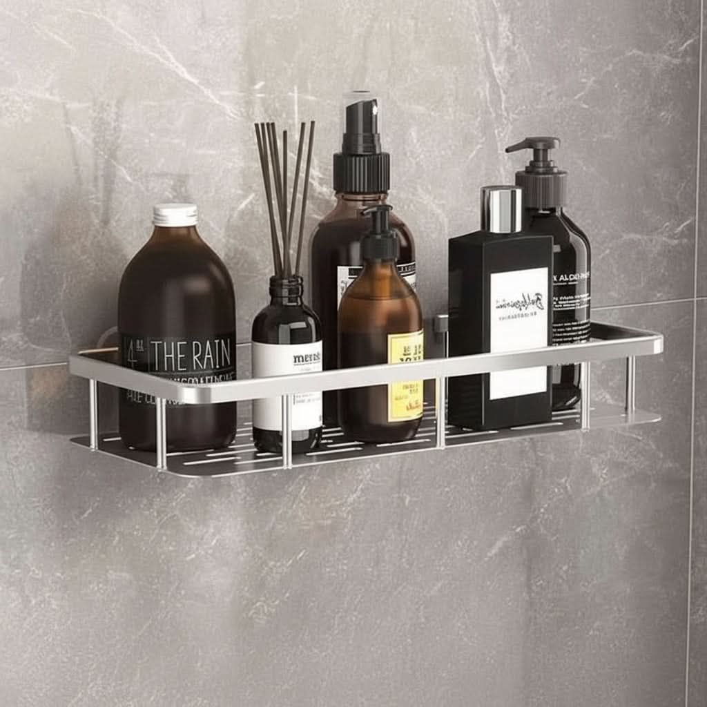 Adhesive Shower Organizer - Easy Storage Bathroom Shelf